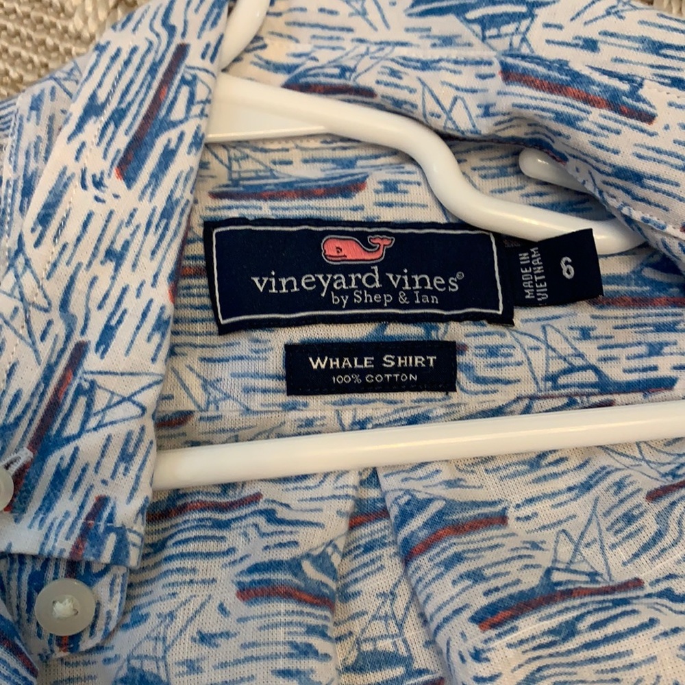 VV summer button down shirt in red, white & blue